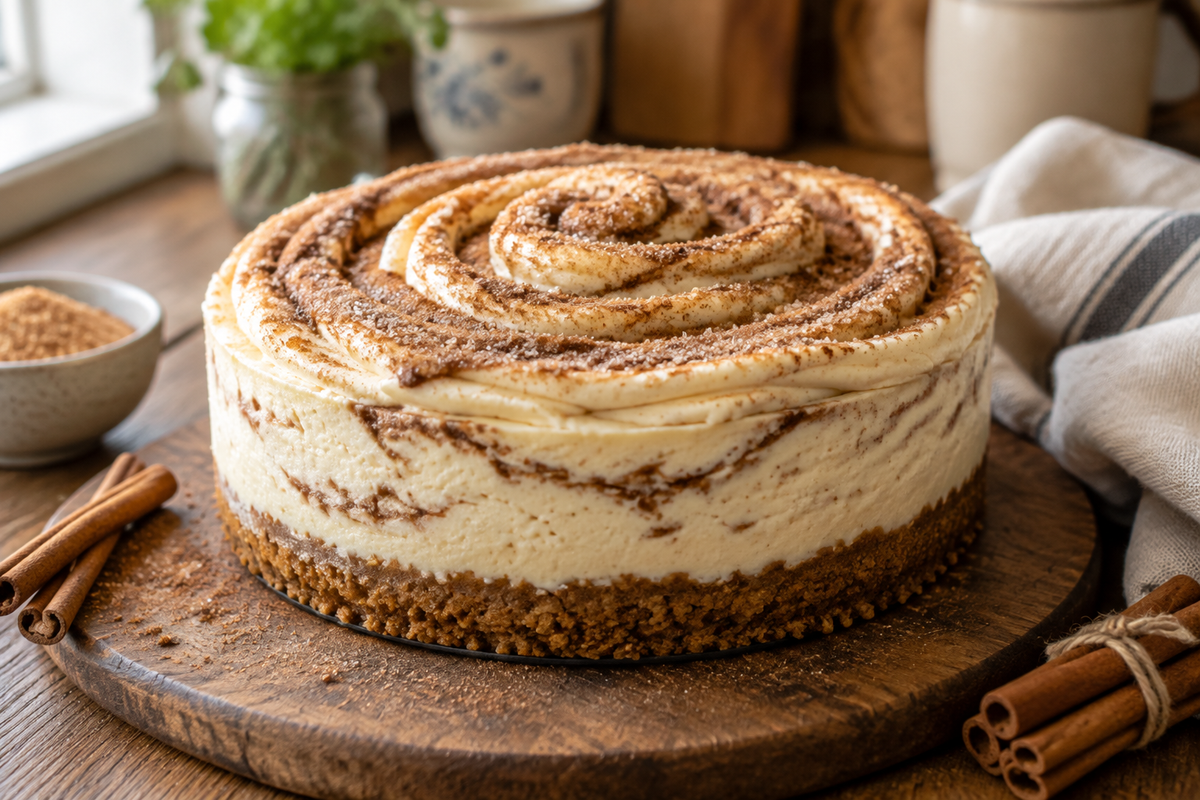 No bake cinnamon roll cheesecakes with creamy cinnamon swirl and cinnamon sugar topping