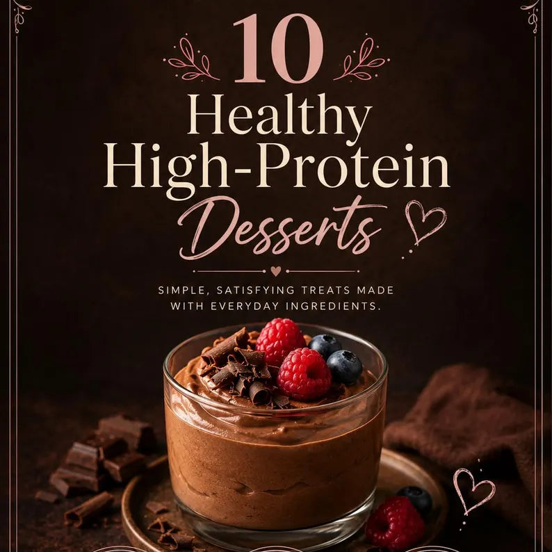 High Protein Dessert Recipes – 10 Healthy Treats, Printable Digital Download